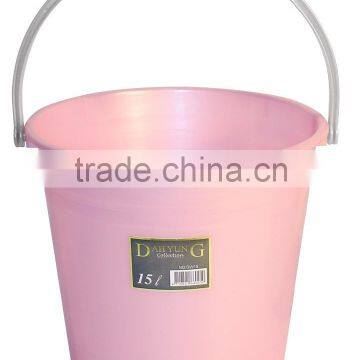 Low budget plastic handle household water bucket (12L/15L)