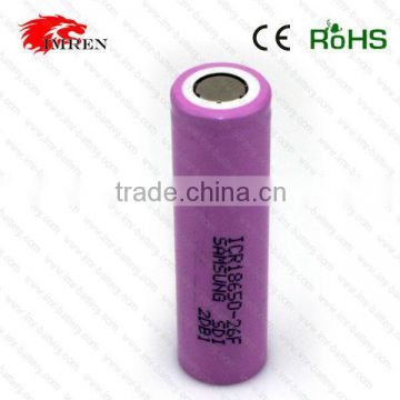 High quality ICR 18650 battery specifications 2600 ICR18650 26f 3.7v lithium-ion rechargeable battery