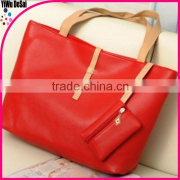 muliti color wholesale PU leather Casual handbag Belt buckle handbag joker laptop bag