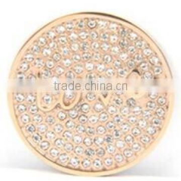 hotsale europe fashionable DIY jewelry high quality 33MM round love coin pendants wholesale