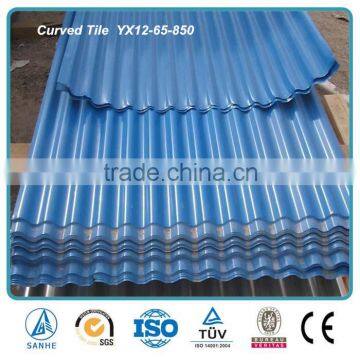 Curved tile YX12-65-850 / PPGI Corrugated Steel Roof Tile