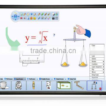 82" wall mount cheap sensitive dual pen touch interactive electronic whiteboard