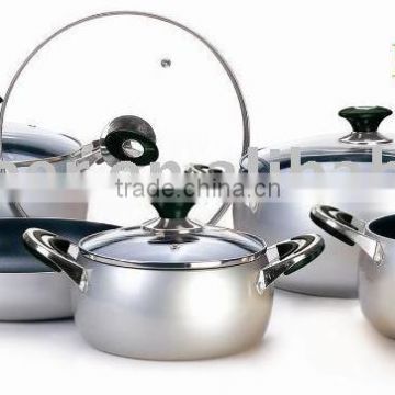 10pcs soft anodized aluminum non-stick cookware set