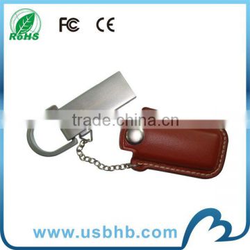 CE RoHS certificated leather pouch for usb flash drive