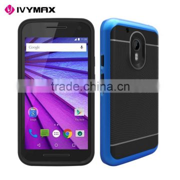 IVYMAX wholesale hybrid textured pattern grip armor combo case for Moto G4 play