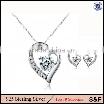 925 sterling silver price per gram Heart Silver Set 925 Silver Jewelry