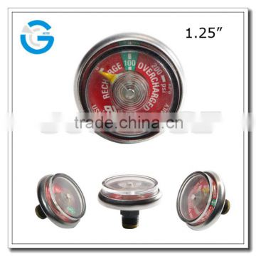 High quality brass back mount miniature fire extinguisher pressure meter