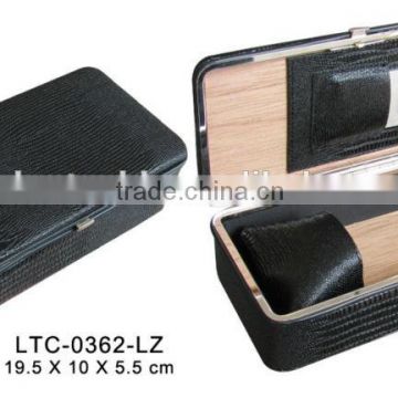 Luxury premium leather cigar case travel humidor manufacturer