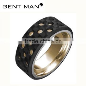 Fashion men jewelry gold ring tungsten carbide ring titanium ring