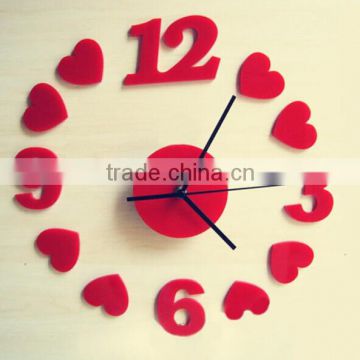 handmake fashion lover wall clock living room clock