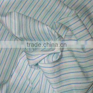 Blue and white striped printed 100% cotton poplin fabric