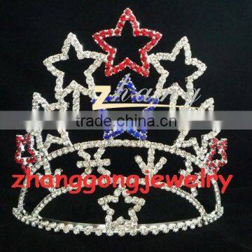 Large star design patriotic pagaent diamond tiara