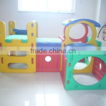 kids playhouse combo gym with slide & tunnel