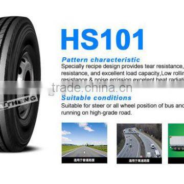 TUBELESS TRUCK TIRE 295/80R22.5 HS101 FOR SALE OF HUASHENG