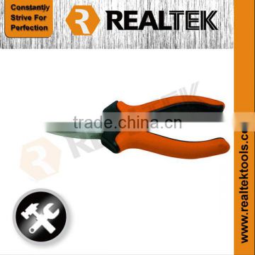 Professional Nickel-planted Bent Nose Pliers With Bi-color Plastic Handles
