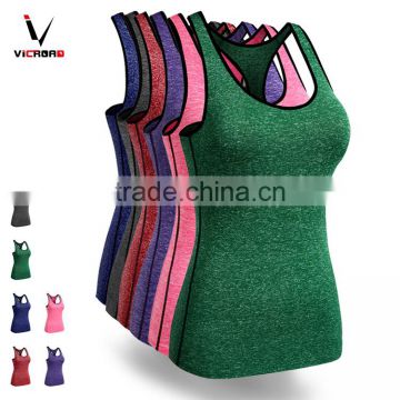 2017 China custom wholesale polyester ladies girls fashion fitness tank tops