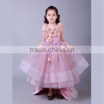 2016 Hot sale floral elegant children girls evening dresses