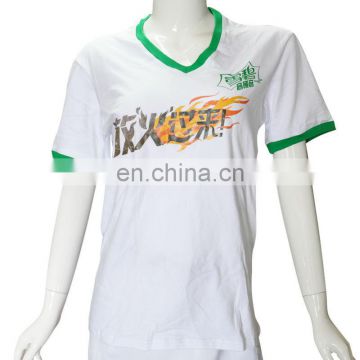 hot sale v-neck white printing t shirt