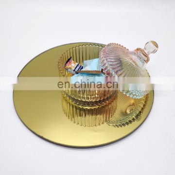 round mirror plate table centerpieces wedding decoration