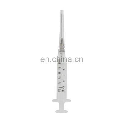 Hot Sell Disposable Medical plastic vaccine Luer Lock syringe 5ml with needles