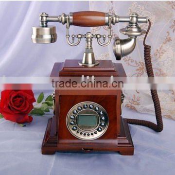 wooden retro telephone