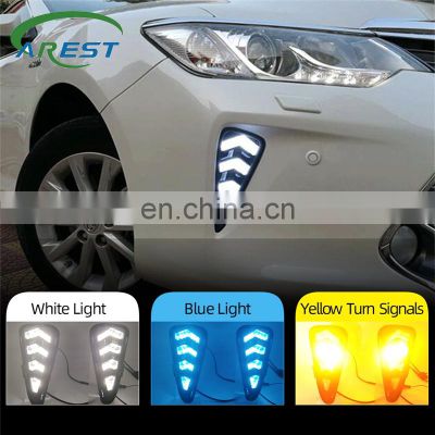 Carest 2PCS Car DRL For Toyota Camry 2015 2016 LED Daytime Running Light Fog Lamp With Dynamic Yellow Signal