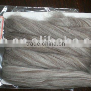 50/50 worsted combed yak/rabbit top