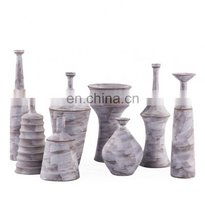 Modern Handmade Hot Sale Matt Light Brown With White Porcelain  Ceramic Vase For Home Or Office Decoration