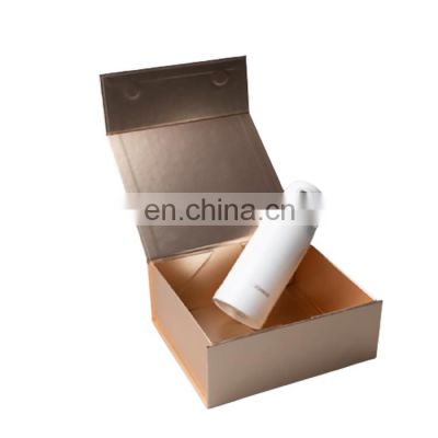 new arrival fo simple elegant folding small cardboard gold gift box custom logo packing box for clothes