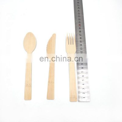 Eco-friendly 170mm Disposable Bamboo Cutlery Biodegradable Fork Spoon Knife