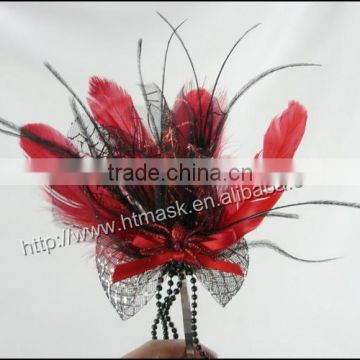 stainless steel Shitsuke band black ostrich feather headdress