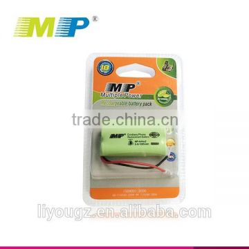 Hot Selling Car Battery 2.4V 600MAH NI-MH Rechargeable Cordless Phone Battery