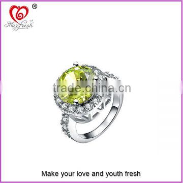 Maxfresh Emerald Gemstone Ring Wedding Beautiful Ring for Lady/Girl/Girlfriend Factory Price