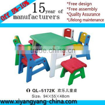 Hot sale and popular plastic tables and chairs for kids