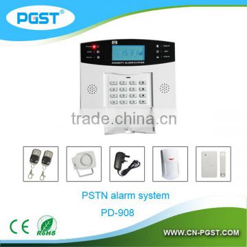 PSTN Home Security Alarm System with 8 wired zones 100 wireless zones