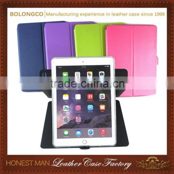 New design Voltage leather stand flip 360 degree rotate for ipad air 2 case in stock