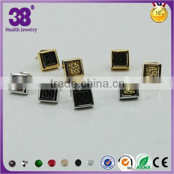Unique factory of square black carbon fiber designed earrings of high quality jewelry