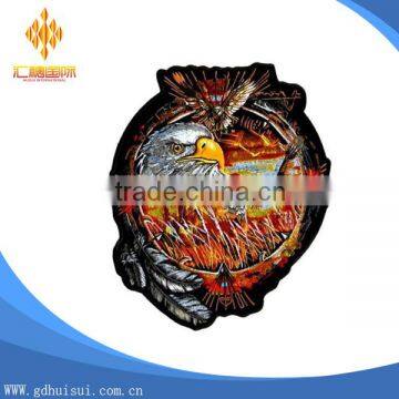 Hot sale popular custom round twill background embroidery eagle