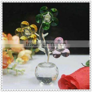 Cheap Colorful Crystal Flower Figurines for Children Gifts