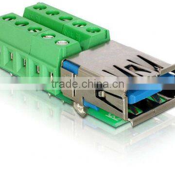 Adapter with 10-pin Terminal Block and USB 3.0-A Female