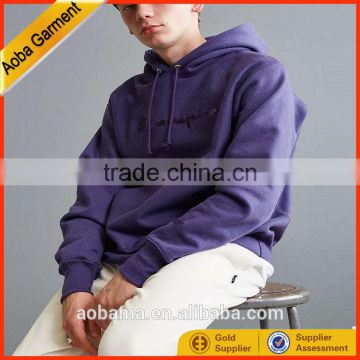 Fashion quality reverse weave purple men hoodies sweatshirts