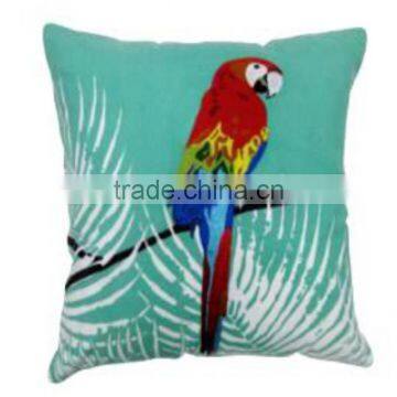 Parrot Design Embroidered Cushion Cover