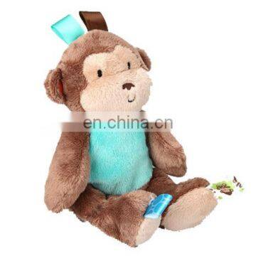 2016 best baby gift soft velboa monkey toy for touching pratice