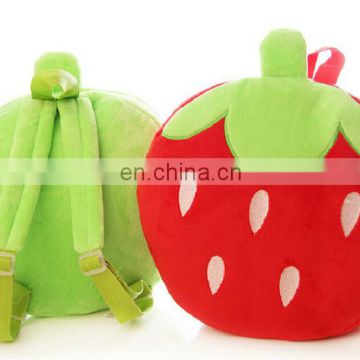 newest design plush strawberry backpack for children