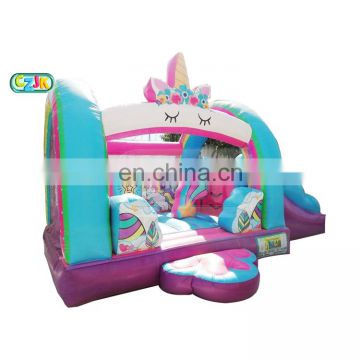 little unicorn bounce house commercial china cheap price new design inflatable with slide pool