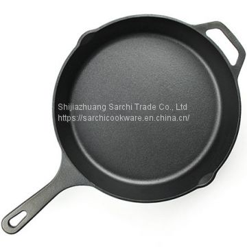 Hot sale 12 inch Cast Iron Skillet Fry Pan, wholesale cast iron cookware, polished cast iron skillet