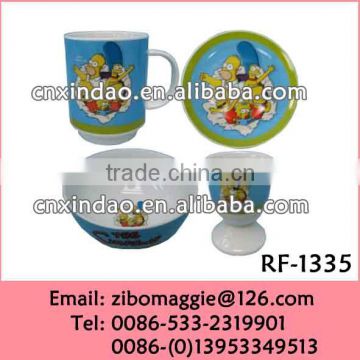 Zibo Manufactured Wholesale Porcelain Kids Daily Used Dinnerware Set and Breakfast Set