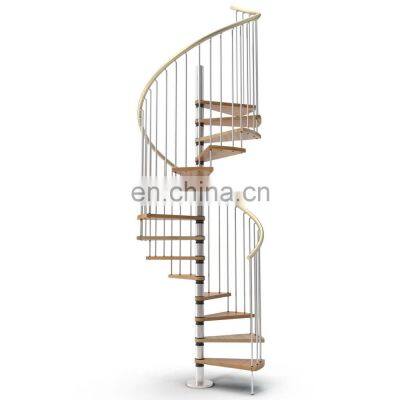New design indoor solid tread spiral staircase