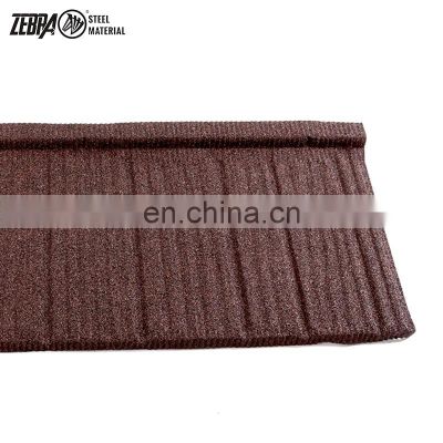 Hot sale new color stone coated metal roof tile Zimbabwe building materials rooftop stone coated roofing tile