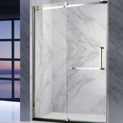 Indoor Bathroom Tempered Glass Partition L-shape Hinged Shower Room Sliding Door Frame Black Square Corner Shower Enclosure